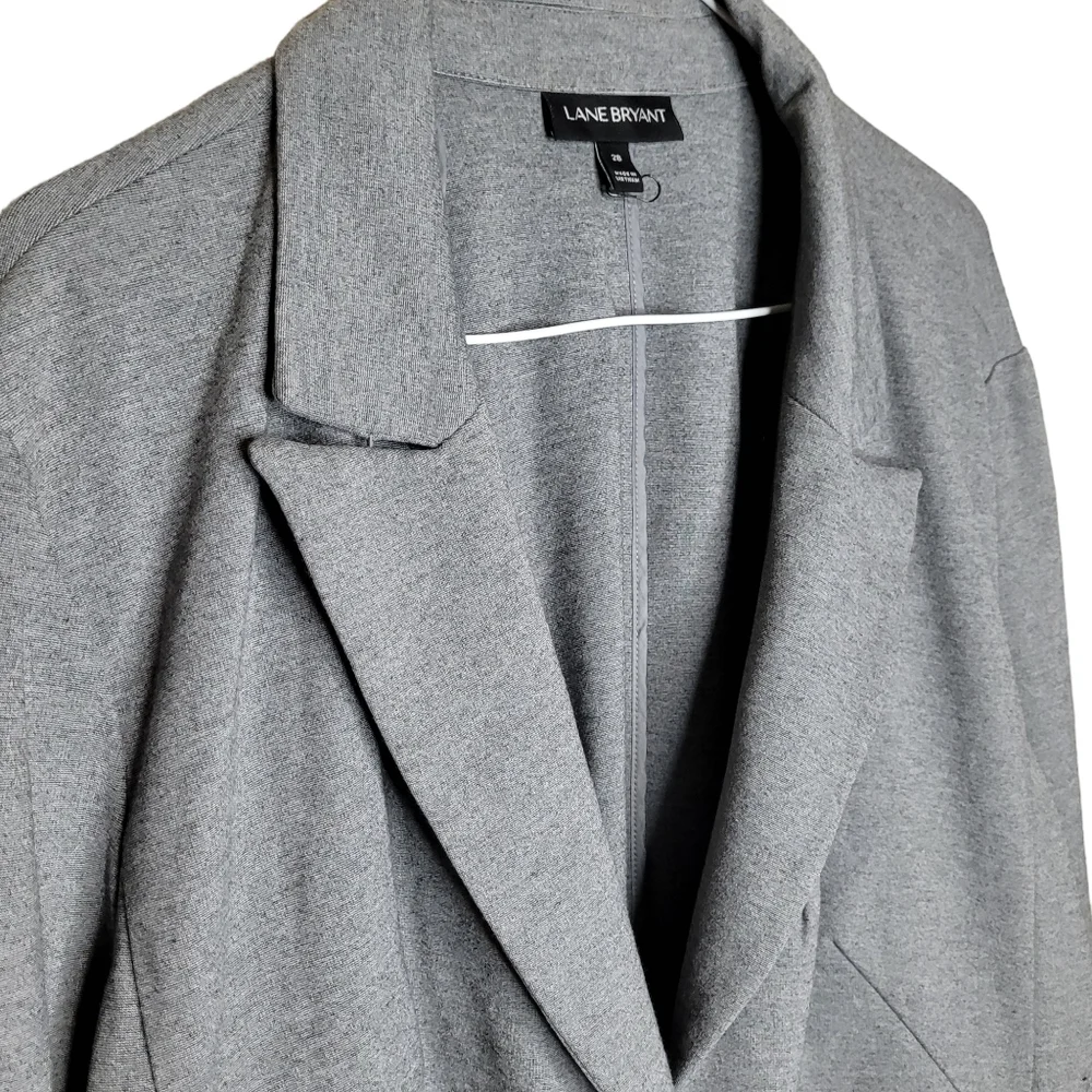 Lane Bryant Grey soft women's jacket blazer size 28 office career - Picture 2 of 9